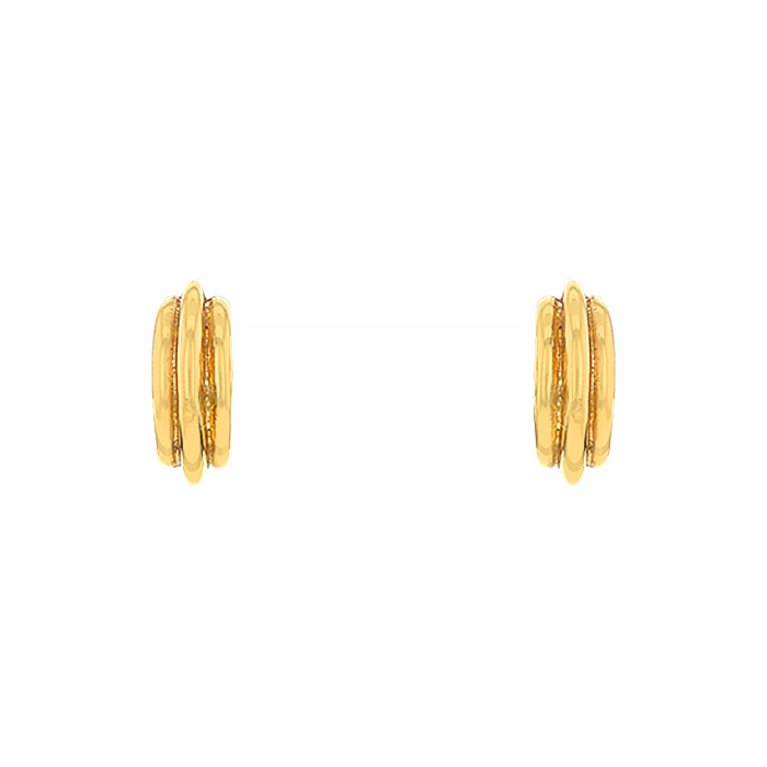 Paire de clips d'oreilles époque années 70 à transformation Van Cleef & Arpels en or jaune et bois d'amourette - Detail D1