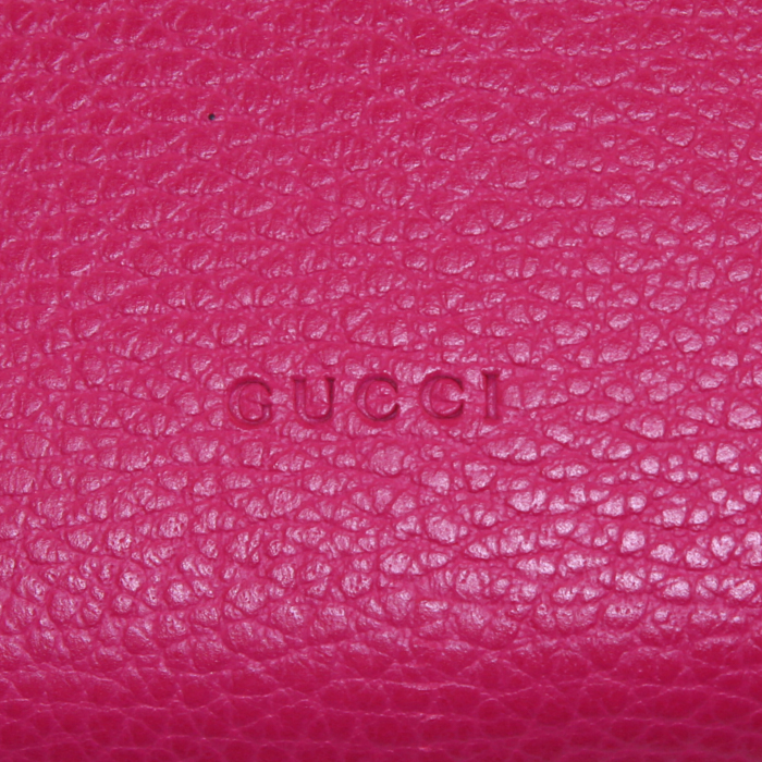 Sac bandoulière Gucci Dionysus en cuir grainé rose - Detail D3