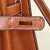 Hermes Kelly 35 cm bag worn on the shoulder or carried in the hand in beige canvas and fawn Barenia leather - Detail D5 thumbnail