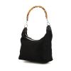 Gucci Bamboo handbag in black canvas and leather - 00pp thumbnail