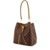 Louis Vuitton NéoNoé shoulder bag in brown damier canvas and orange leather - 00pp thumbnail