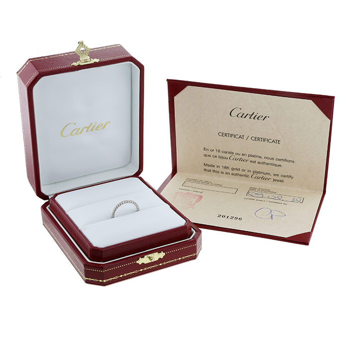 Alianza Cartier Etincelle en oro blanco y en diamantes (0.47 ct) - Detail D2