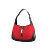 Gucci Jackie handbag in red monogram canvas and black leather - 00pp thumbnail