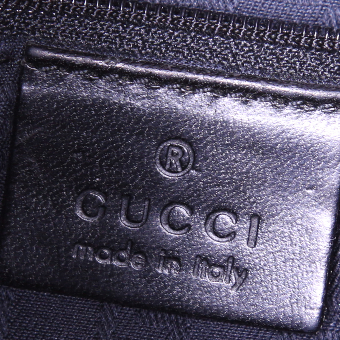 Gucci Mors handbag in black suede and black leather - Detail D3