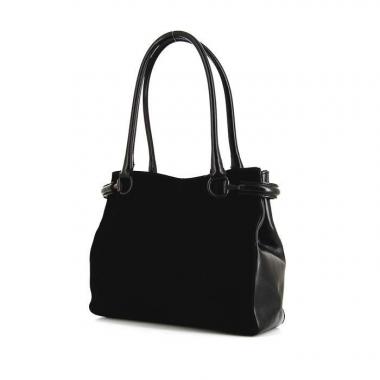 Bolso de mano Gucci Mors en ante negro y cuero negro