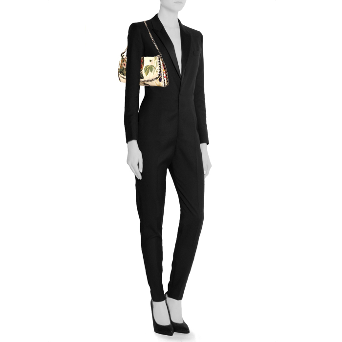 Stella McCartney Falabella Fold Over bag worn on the shoulder or carried in the hand in off-white canvas - Detail D1