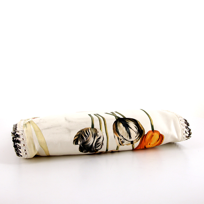 Stella McCartney Falabella Fold Over bag worn on the shoulder or carried in the hand in off-white canvas - Detail D4