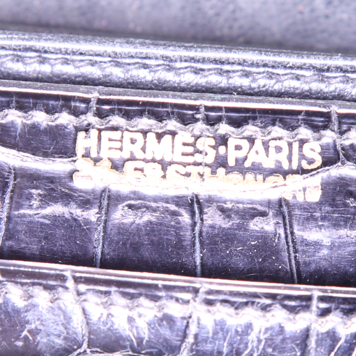 Borsa Hermès Piano in coccodrillo nero - Detail D3