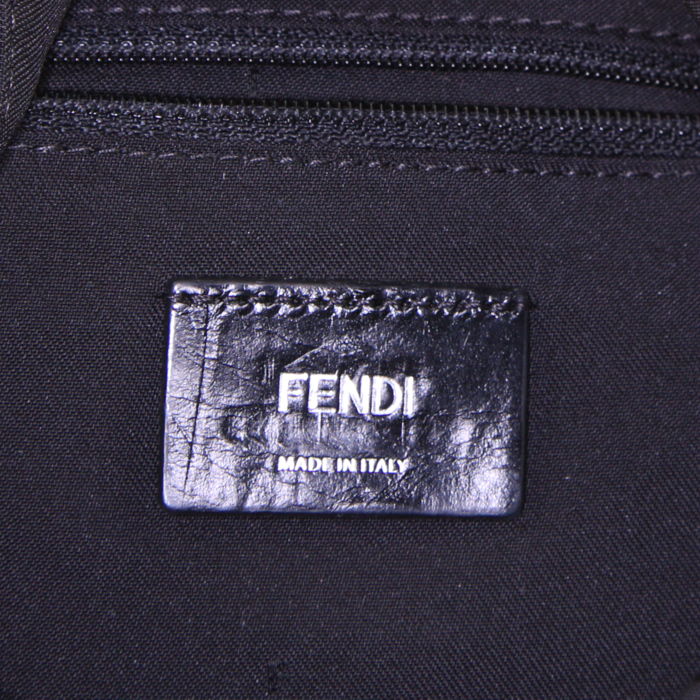 Mochila Fendi modelo pequeño en lona negra - Detail D4
