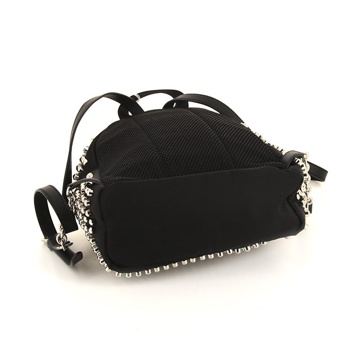 Fendi small model backpack in black canvas - Detail D5