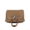 Bolso de mano Hermès Birkin 35 cm en cuero swift marrón etoupe - 360 Front thumbnail