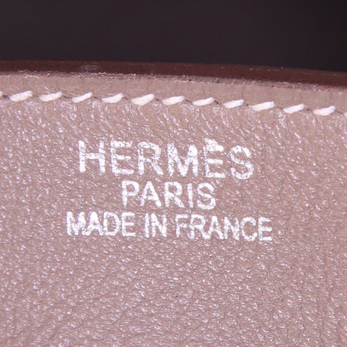 Sac à main Hermès Birkin 35 cm en cuir Swift étoupe - Detail D3