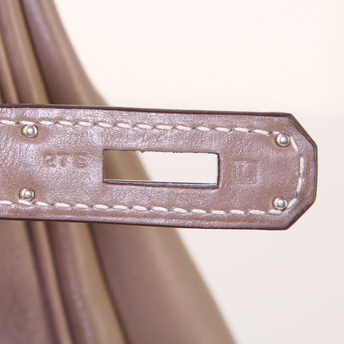 Borsa Hermès Birkin 35 cm in pelle Swift etoupe - Detail D4