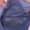 Shopping bag Celine Vintage in tela denim monogram blu e pelle marrone - Detail D2 thumbnail