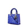 Bolso de mano Dior Lady Dior Edition Limitée modelo mediano en cuero cannage azul eléctrico - 00pp thumbnail