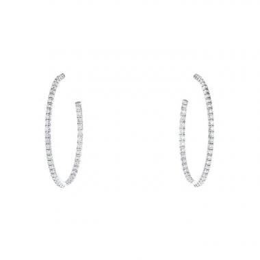 Paire de créoles Tiffany 
Co Metro en or blanc et diamants