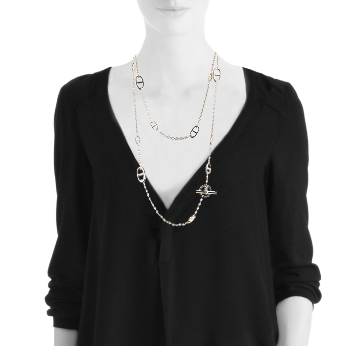 洗練さと共に☆【HERMES】Farandole necklace Hermes Farandole Necklace 120 in Sterling Silver | Mightychic