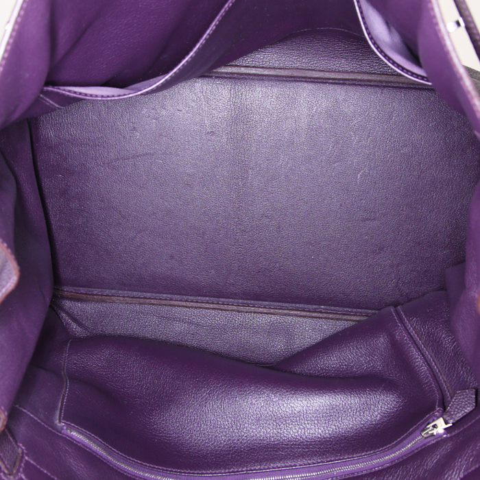 Borsa Hermes Birkin 40 cm in pelle togo viola Raisin - Detail D2