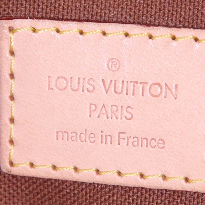 Sac à main Louis Vuitton Lockit  en toile monogram marron et cuir naturel - Detail D3