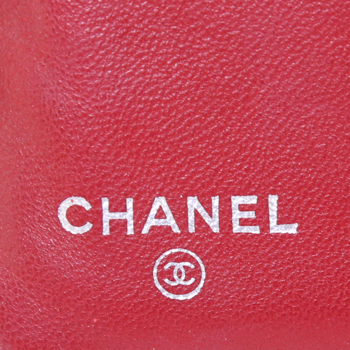 Portafogli Chanel in pelle trapuntata rossa - Detail D2
