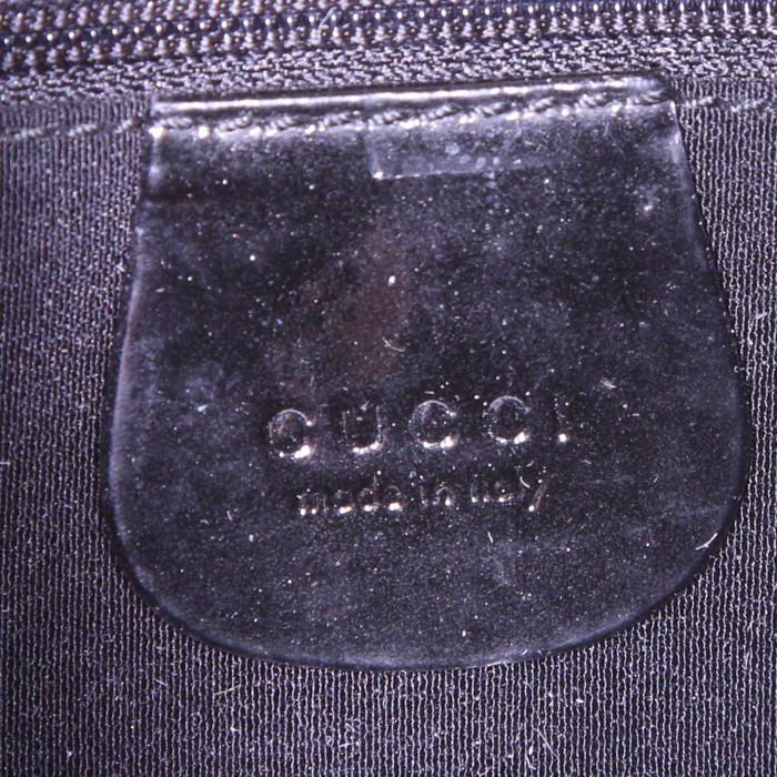 Borsa Gucci in velluto monogram nero e pelle nera - Detail D3