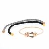 Fred Force 10 large model bracelet in pink gold,  stainless steel and nylon - Detail D2 thumbnail