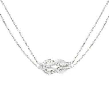 Fred Chance Infinie large model necklace in white gold and diamonds