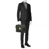 Porte-documents Louis Vuitton Laguito en cuir taiga vert - Detail D1 thumbnail