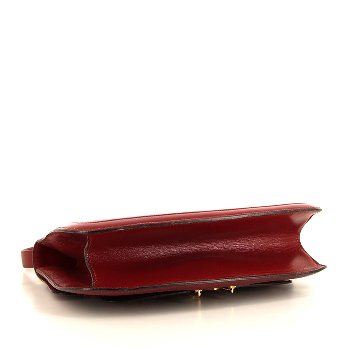 Hermès Vintage handbag in red and blue box leather - Detail D5