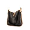 Hermes Evelyne large model shoulder bag in black togo leather and gold leather - 00pp thumbnail