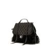 Bolso de mano Chanel en cuero acolchado negro y lana negra - 00pp thumbnail