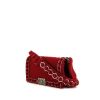 Borsa a tracolla Chanel Boy in feltro rossa con decoro floreale - 00pp thumbnail