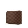 Louis Vuitton computer holder in ebene damier canvas and brown leather - 00pp thumbnail