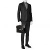 Borsa portadocumenti Hermès Sac à dépêches in pelle box nera - Detail D1 thumbnail