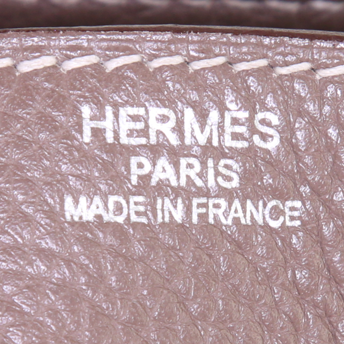 Hermes Birkin Shoulder bag worn on the shoulder or carried in the hand in etoupe togo leather - Detail D3