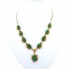 Vintage Art Nouveau style necklace in yellow gold and jade - 360 thumbnail