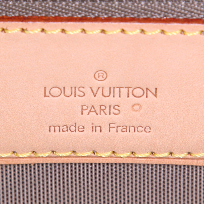 Valise Louis Vuitton Conquérant en toile damier et cuir naturel - Detail D3