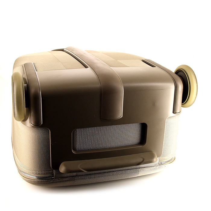 Louis Vuitton Conquérant suitcase in damier canvas and natural leather - Detail D4