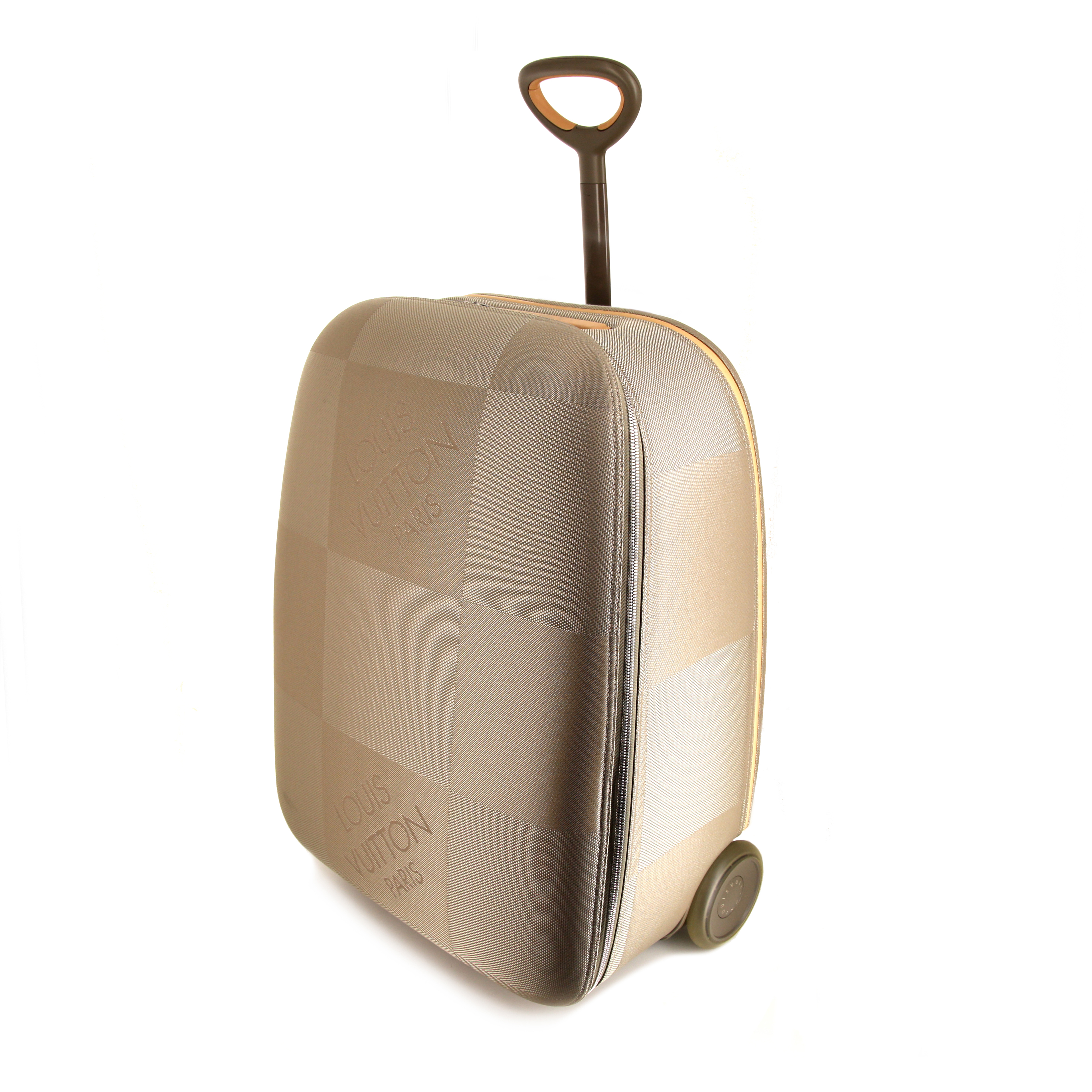 Louis Vuitton Conquérant suitcase in damier canvas and natural leather - Detail D5