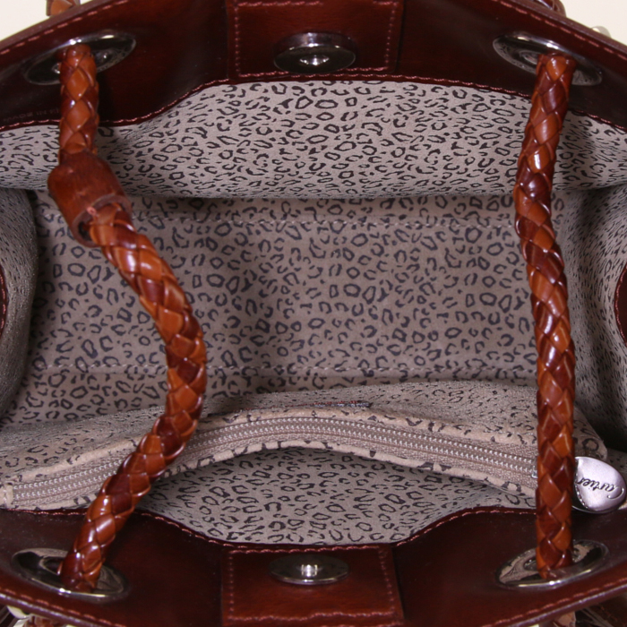 Cartier backpack in dark brown leather - Detail D2