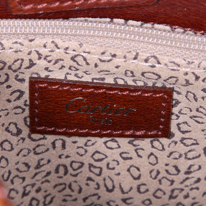Cartier backpack in dark brown leather - Detail D3