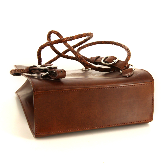 Cartier backpack in dark brown leather - Detail D4