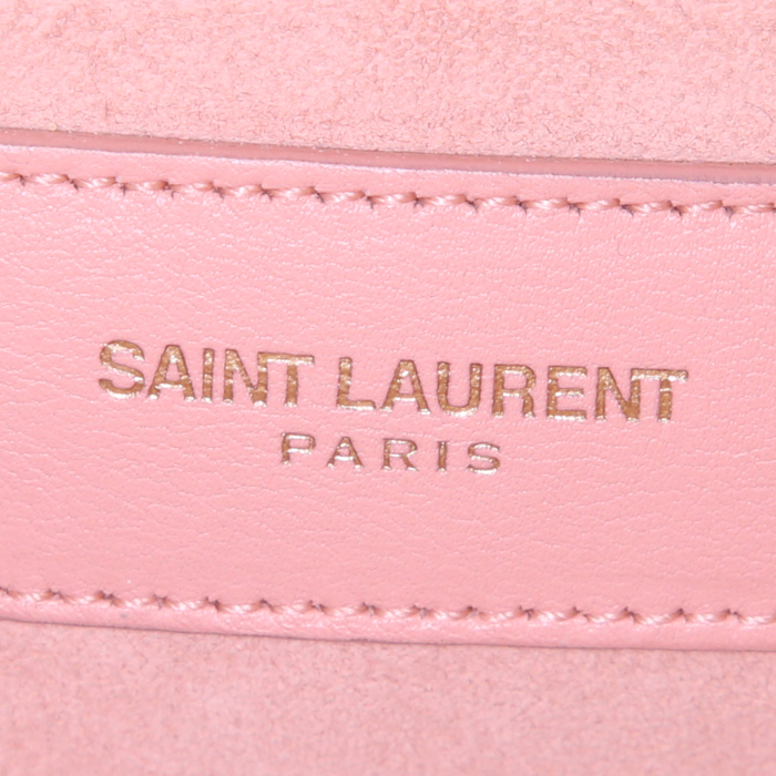 Sac à main Saint Laurent Sac de jour petit modèle en cuir rose-pale - Detail D4