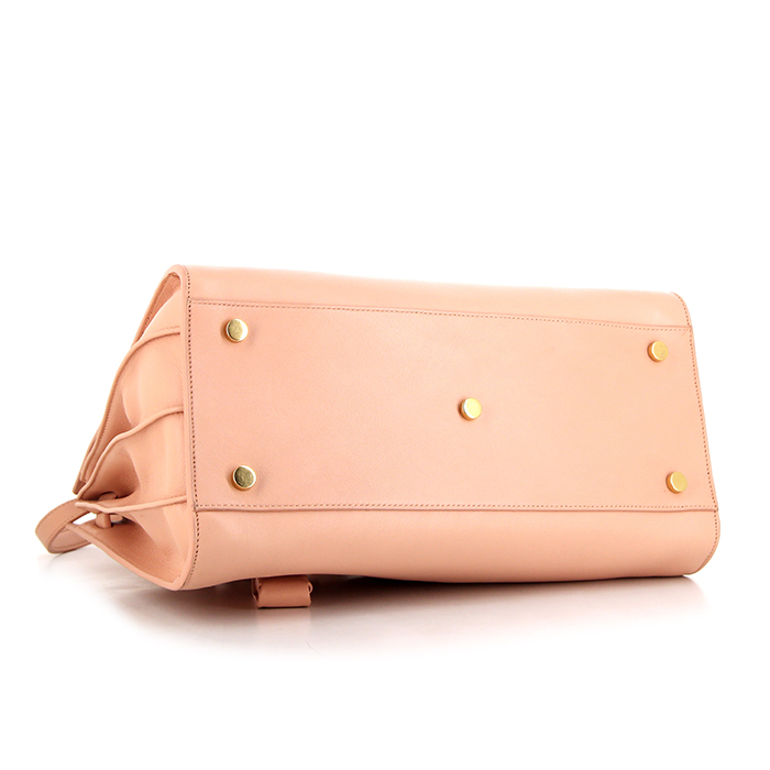Sac à main Saint Laurent Sac de jour petit modèle en cuir rose-pale - Detail D5