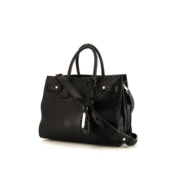 Saint Laurent Sac de jour Baby handbag in black python - 00pp