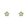 Vintage small earrings in yellow gold,  diamonds and emerald - 00pp thumbnail