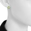 Vintage small earrings in yellow gold,  diamonds and emerald - Detail D1 thumbnail