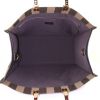 Shopping bag Fendi in tela siglata marrone e nera a righe - Detail D2 thumbnail
