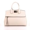 Salvatore Ferragamo handbag in white grained leather - 360 thumbnail