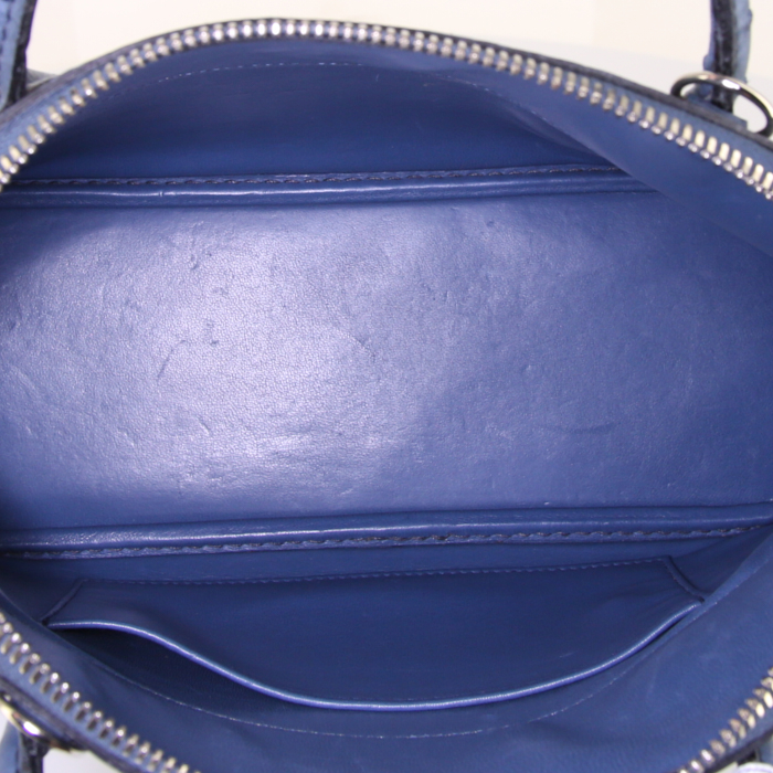 Borsa Hermes Bolide 25 cm in struzzo blu - Detail D3